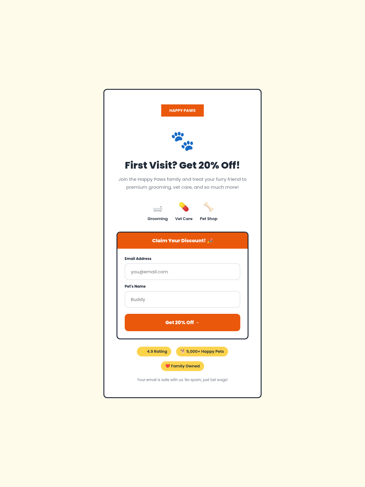 Happy Paws Lead Capture - Page Template