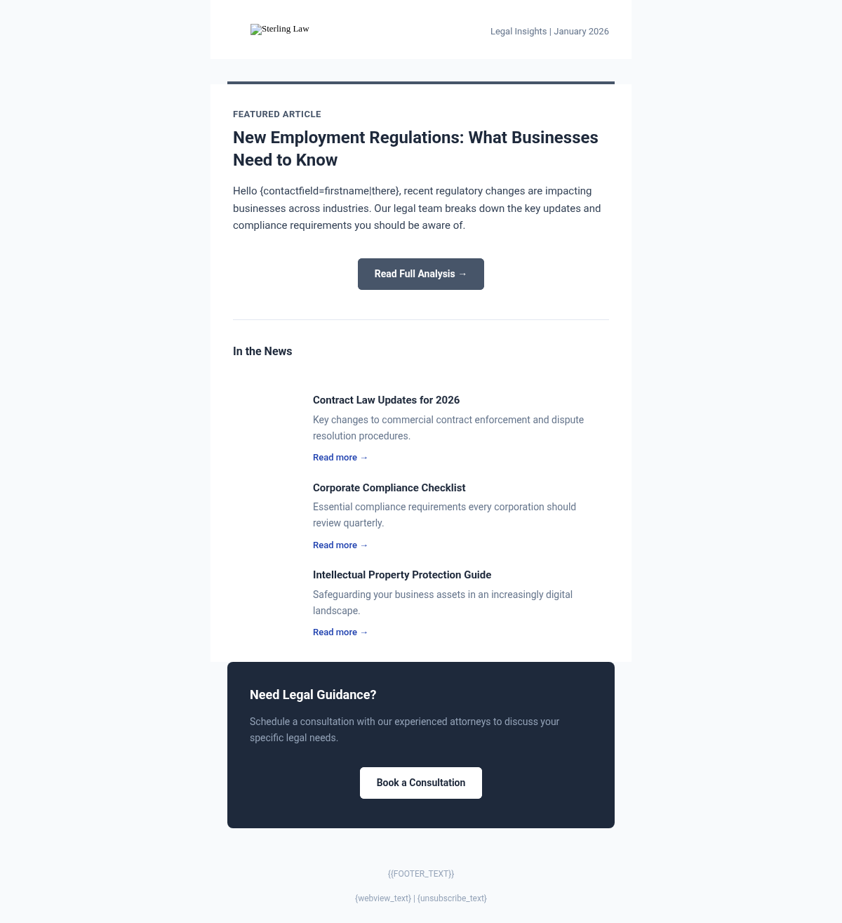Sterling Law Newsletter - Email Template