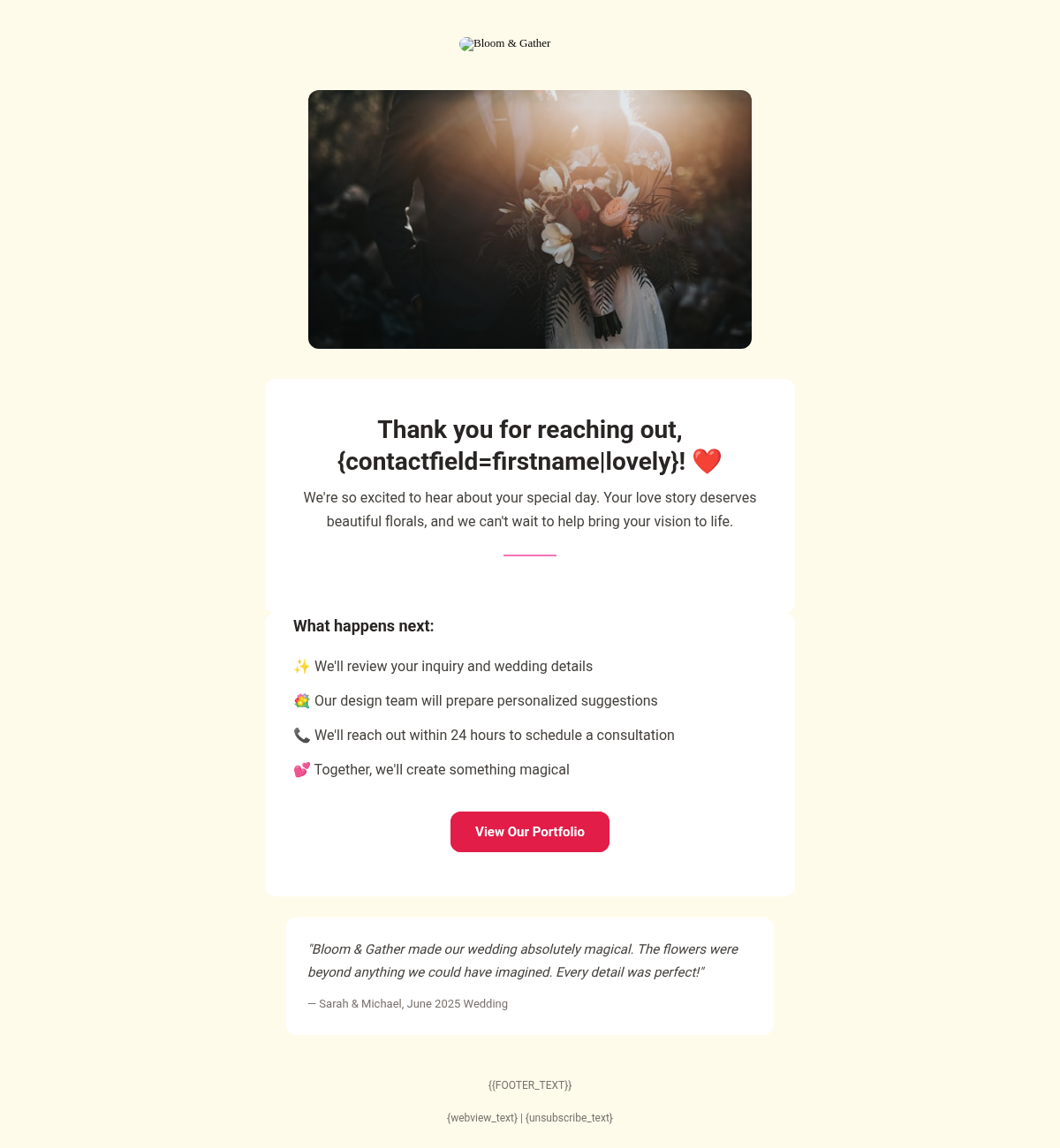 Bloom Gather Welcome - Email Template