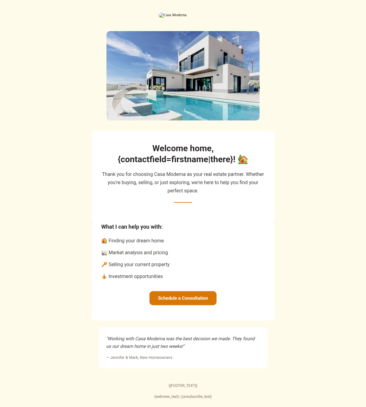 Casa Moderna Welcome