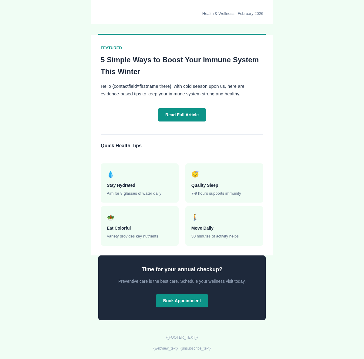 Vita Health Newsletter - Email Template