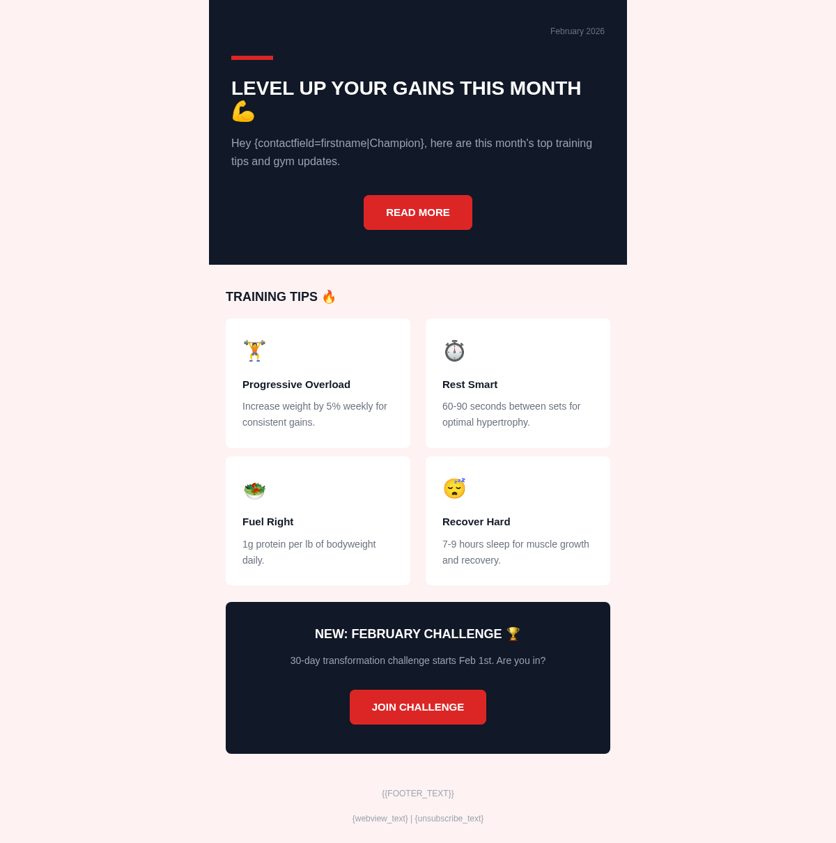 Iron Temple Newsletter - Email Template