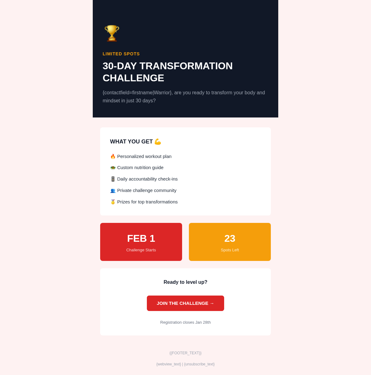 Iron Temple Challenge - Email Template