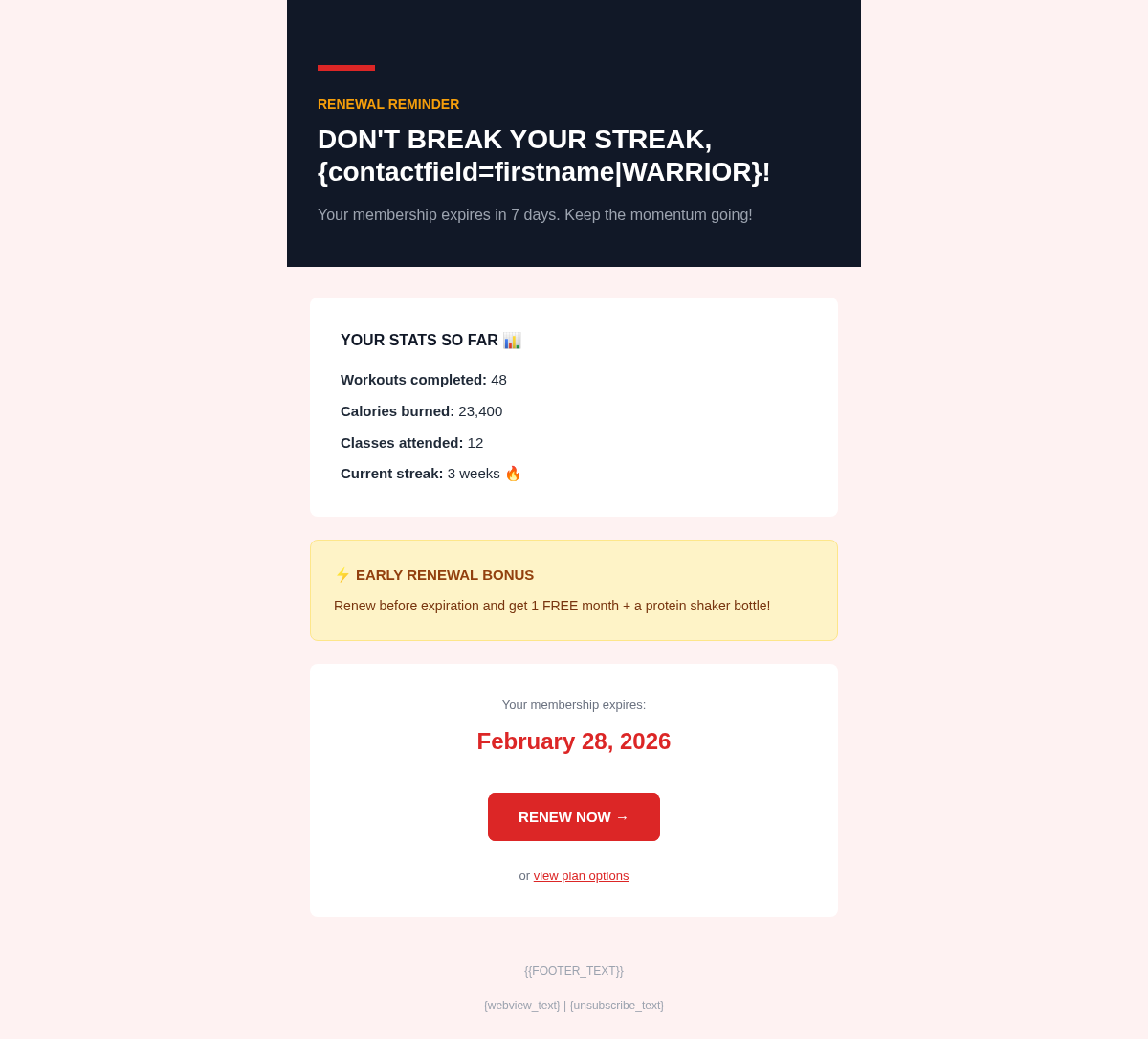 Iron Temple Renewal - Email Template
