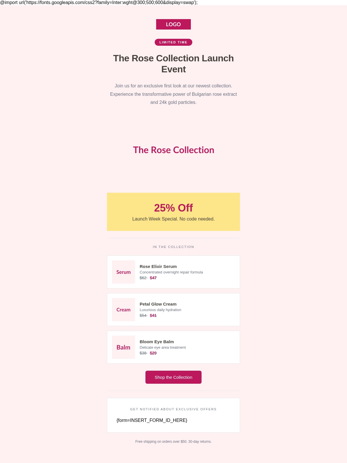 Velvet Bloom Promo - Email Template Preview