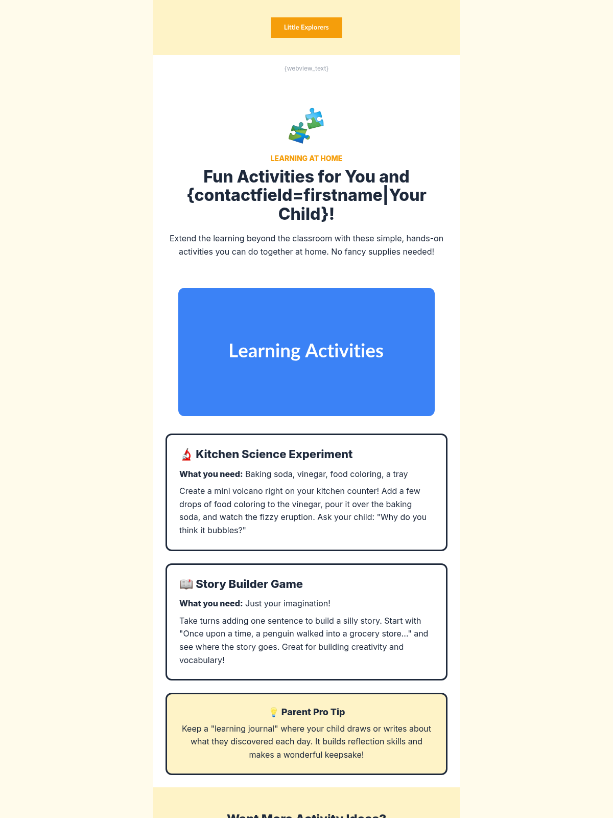 Little Explorers Educational - Email Template Preview