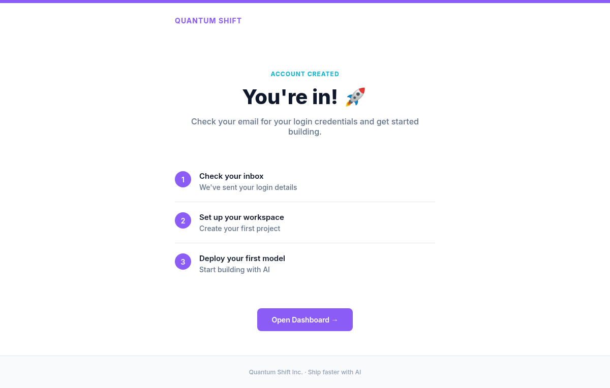 Quantum Shift Thank You - Page Template