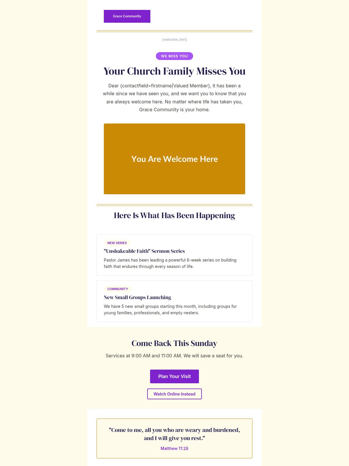 Grace Community Re-Engagement - Email Template
