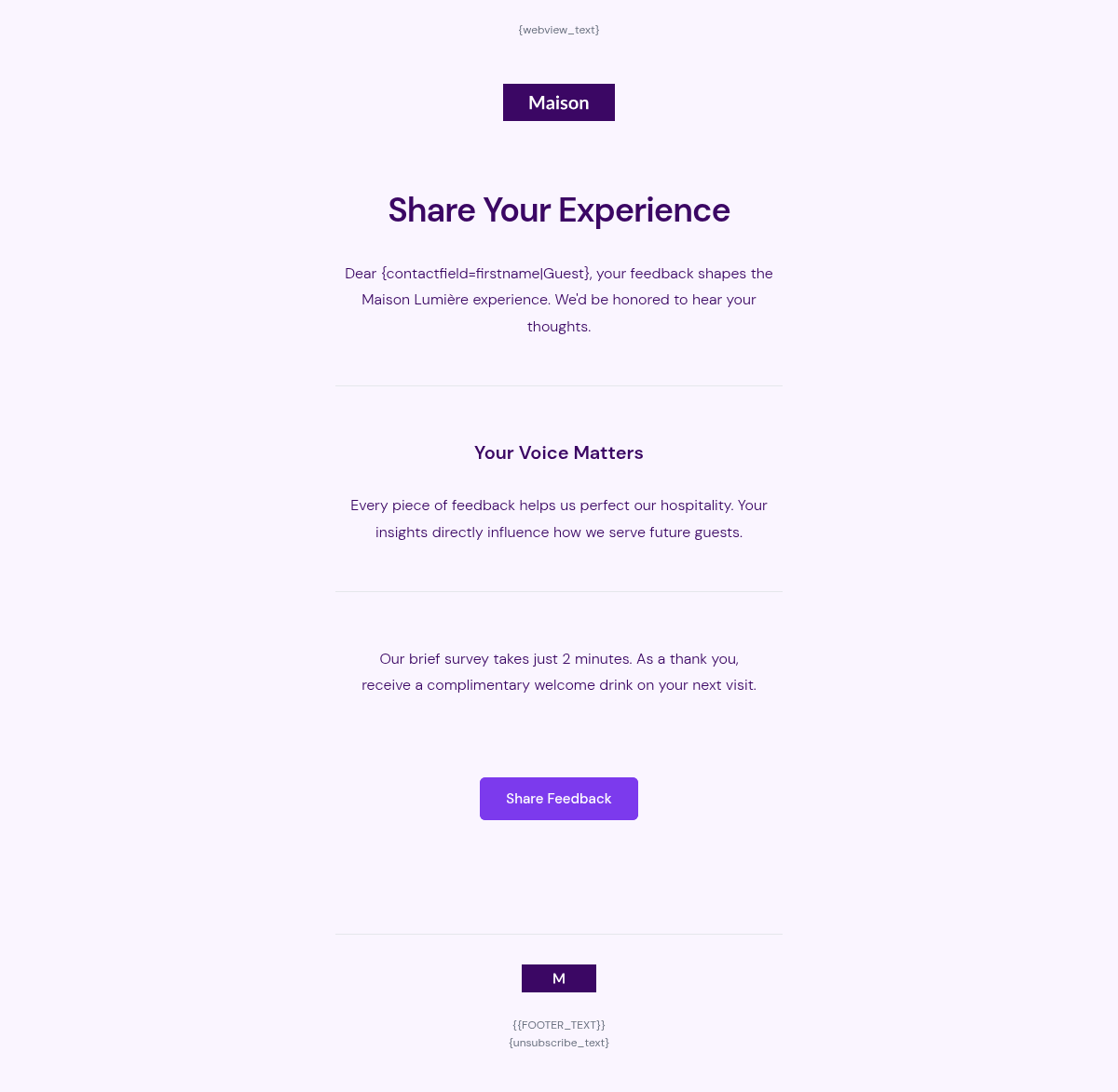 Maison Lumière Feedback