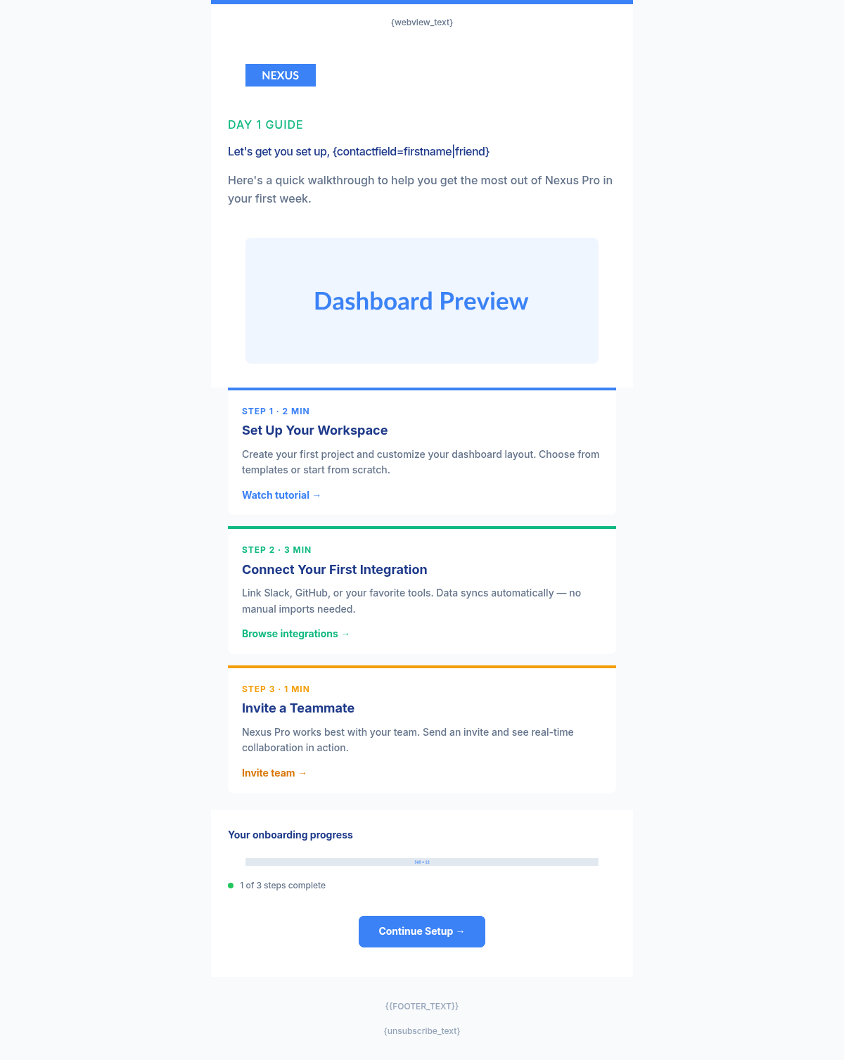 Nexus Pro Getting Started - Email Template
