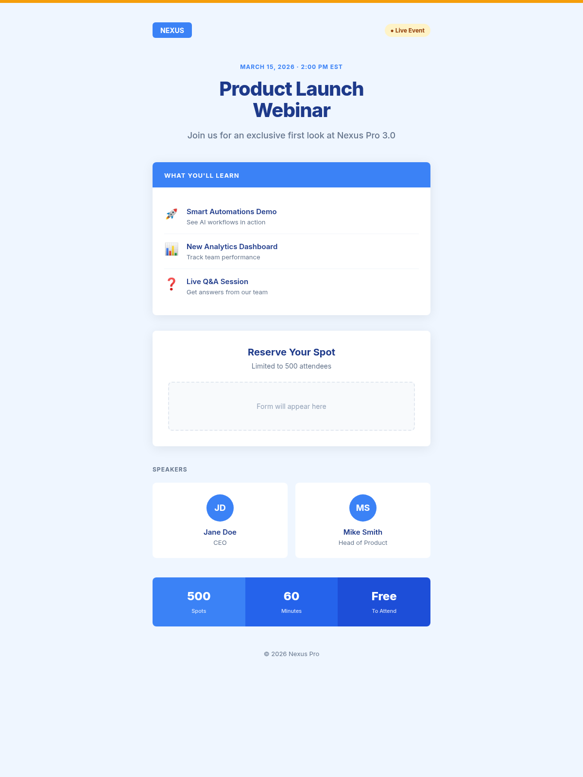 Nexus Pro Promo - Email Template Preview